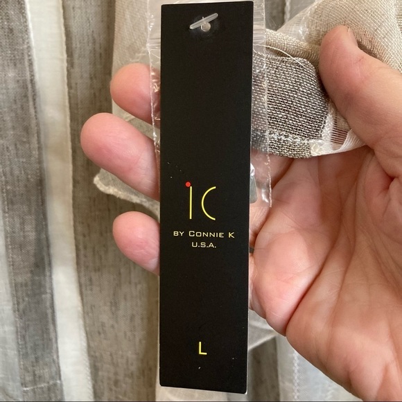 𝅺IC by Connie K Sz L Open Front Kaftan  Kimono Top Oversized 3/4 Sleeves NWT - Picture 4 of 15